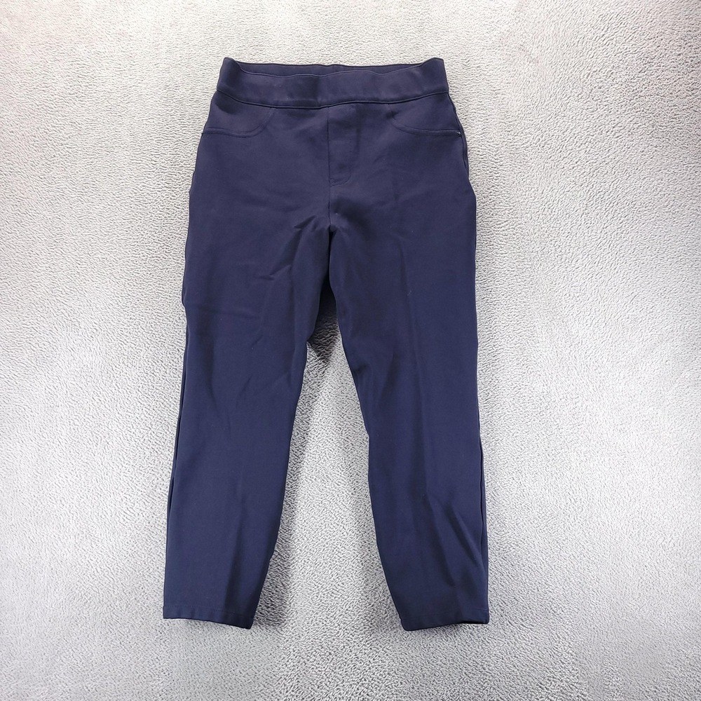 Spanx Pants Womens L Blue The Perfect Pant Ponte Skinny Ankle Pull On 20202R